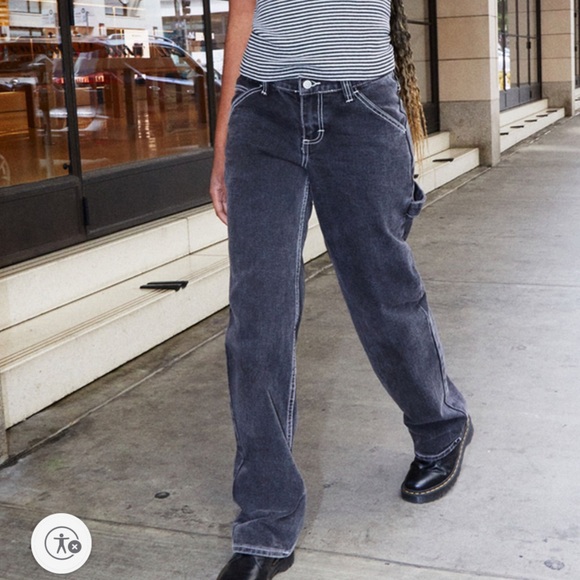 Brandy Melville Denim - Brandy Melville Black Women's Straight Leg Jeans